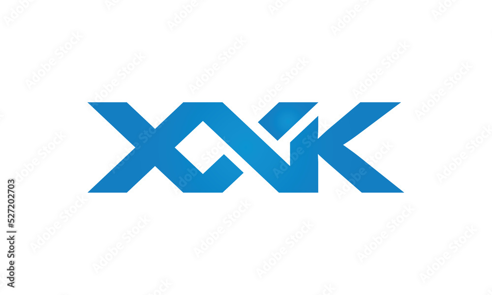 initial letters XXK linked monogram, creative modern lettermark logo design, connected letters typography logo icon vector illustration