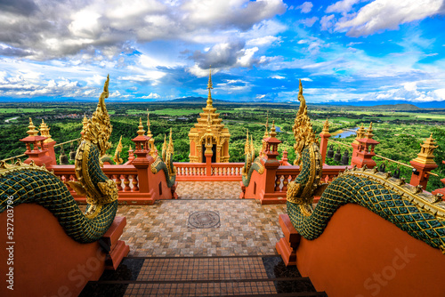 Background of major tourist attractions in Lampang Province (Wat Doi Prachan Mae Tha), there are beautiful old sanctuaries and high mountain scenery.