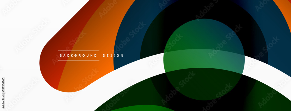 Abstract background with color geometric shapes. Beautiful minimal backdrop with round shapes circles and lines. Geometrical design. Vector illustration Abstract background with color geometric shapes. Beautiful minimal backdrop with round shapes circles and lines. Geometrical design. Vector illustration