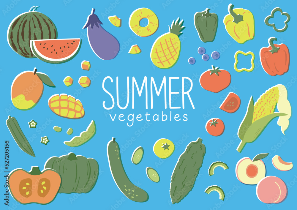 夏野菜イラストセット 夏野菜イラストセット