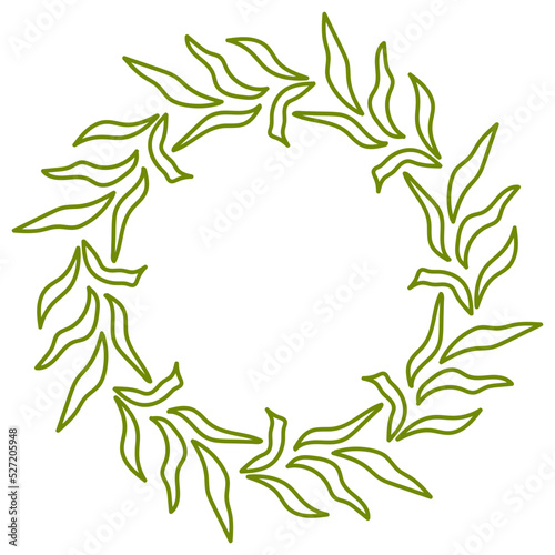 Fresh Green Leaves Wreath Frame