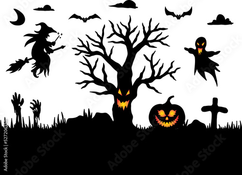 Halloween Silhouette Background 