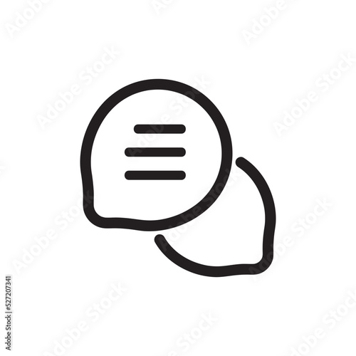 Chat icon. Chat message icon. Outline and stroke style icon for web mobile and UI. SVG vector illustration. 