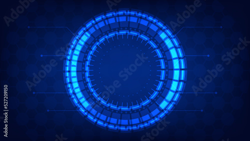 Hi tech circle digital HUD screen for modern graphic design. futuristic technology background concept