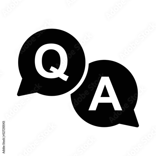 question and answer bubble talk icon vector