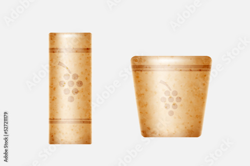 Wine cork realistic. Natural bungs and plugs for alcohol bottles. Tailspin for opening wine