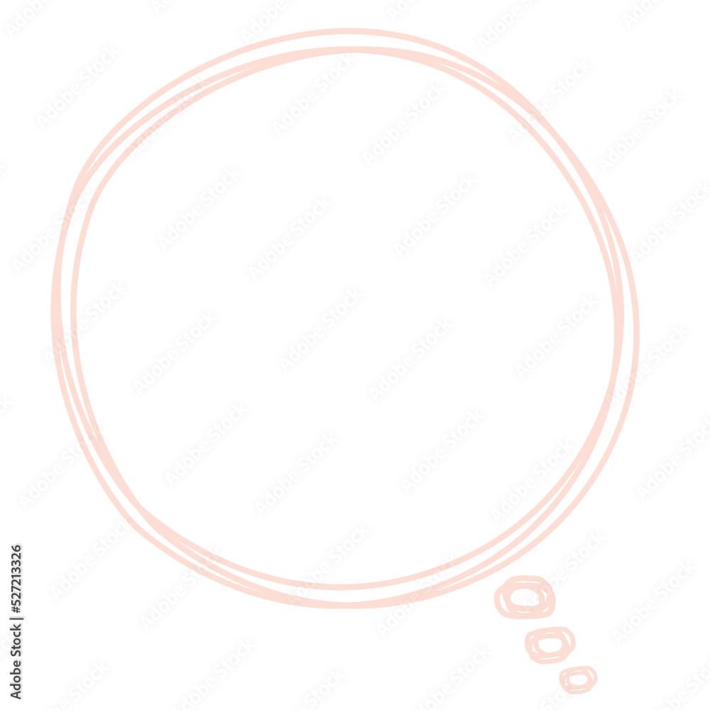 Orange speech bubble tangled lines.