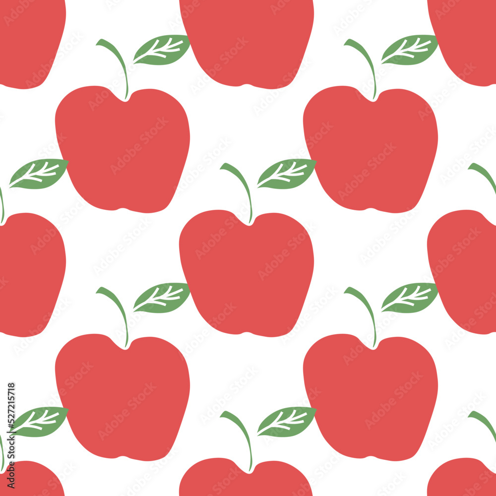 Seamless apple pattern. Colored seamless doodle pattern with red apples Seamless apple pattern. Colored seamless doodle pattern with red apples