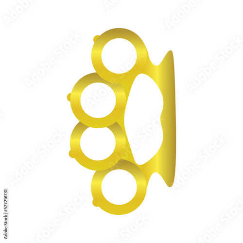 Brass knuckle vector  isolated on white background. Criminal weapon.
