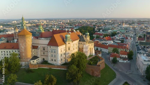 Wallpaper Mural Fixed Aerial View of Wawel Royal Castle at Sunrise in Krakow, Poland Torontodigital.ca