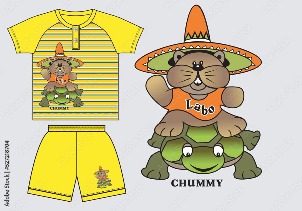 Obraz premium kids clothing set vector t-Shirt design illustration for print