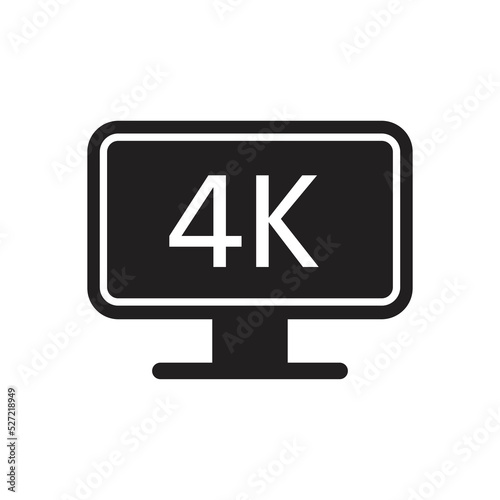 4k Tv icon design. isolated on white background. vector illustration