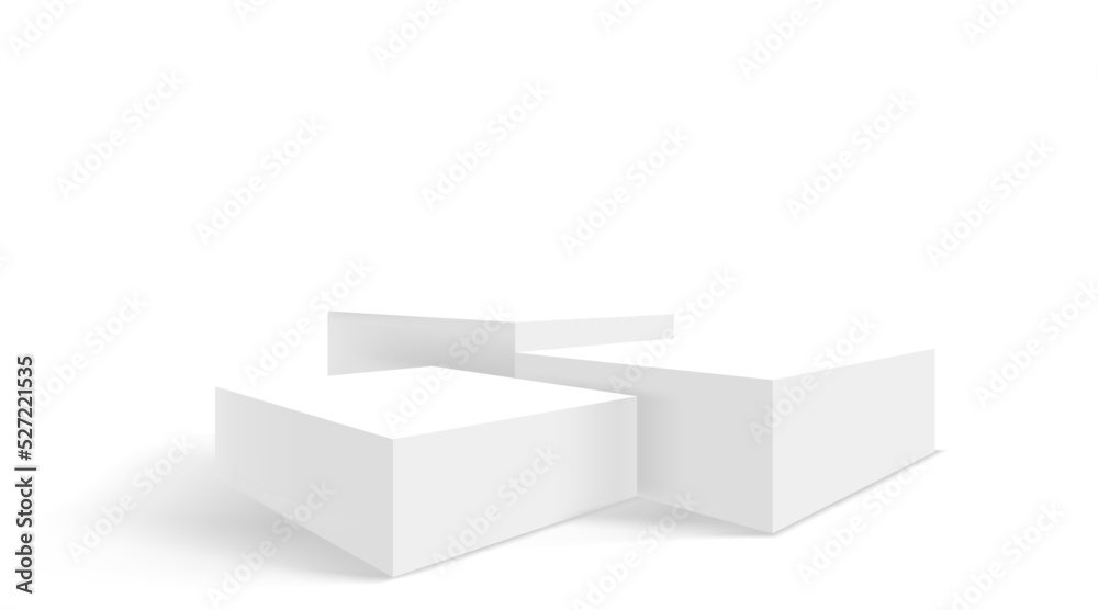 Naklejka premium White interior with empty stand. 3d vector showcase