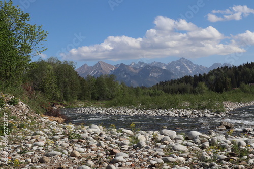 view on the high tatras from Poland, Europe