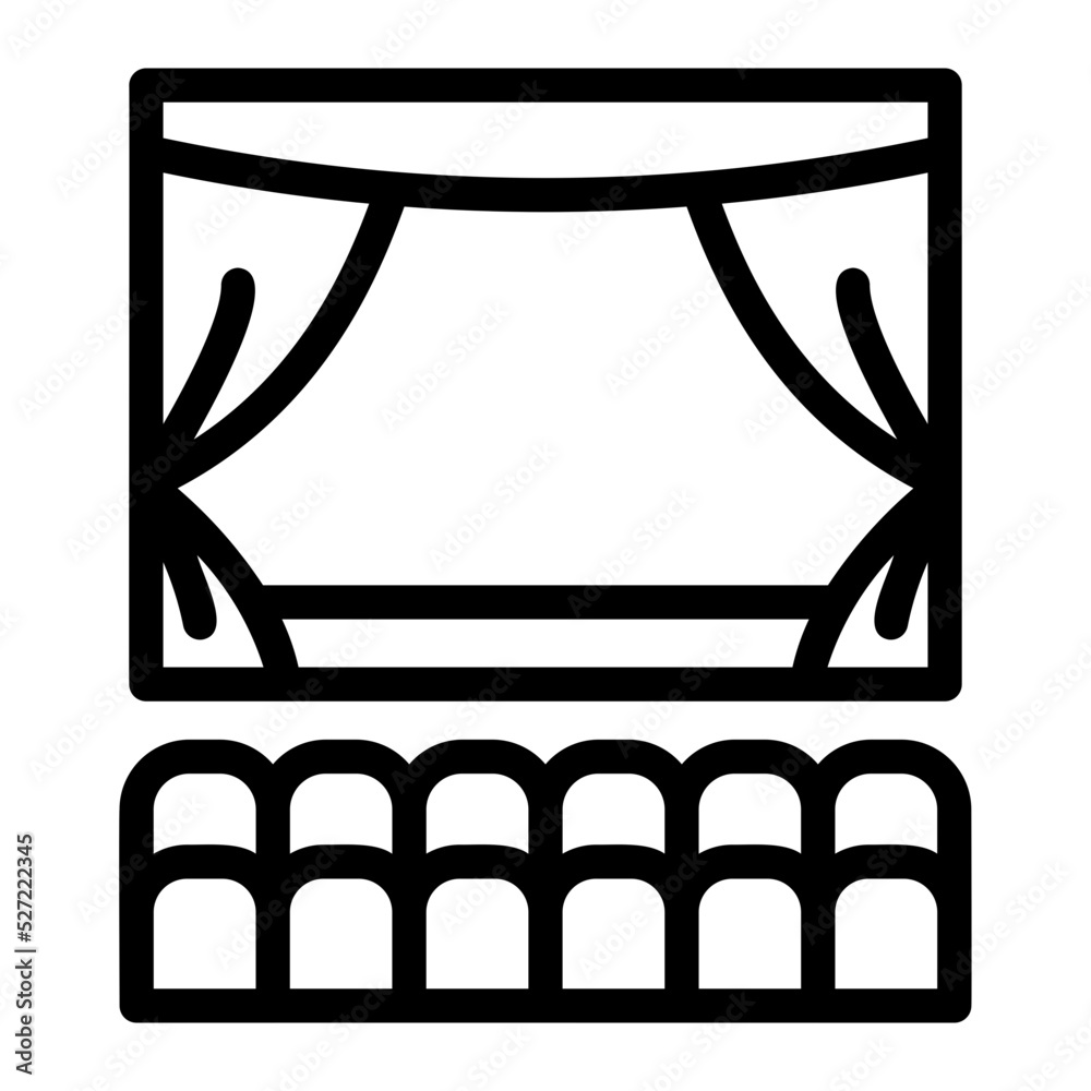 movie theater line icon movie theater line icon