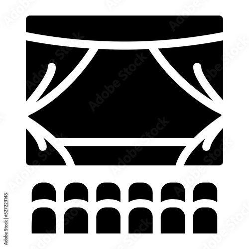 movie theater glyph icon