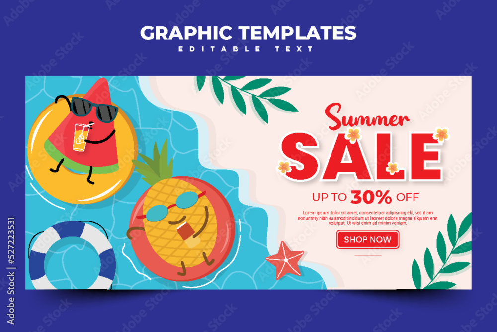Summer Graphic template Editable Summer Graphic template Editable