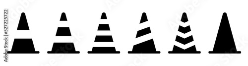 Billede på lærred traffic cone sign vector collection