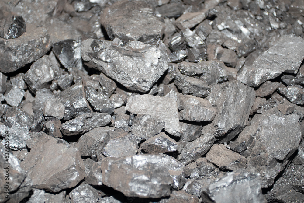 A heap of black natural coal texture