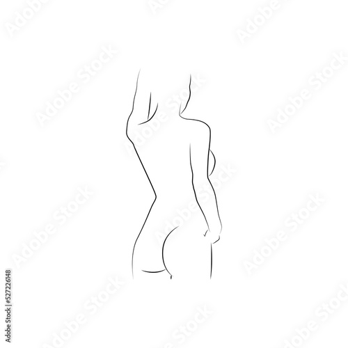Line smooth of beautiful lady on white background vector illustration