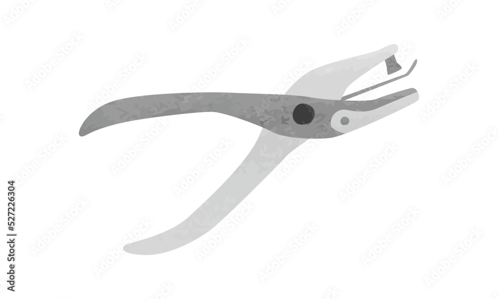 Hole puncher clipart. Simple paper hole puncher watercolor style vector