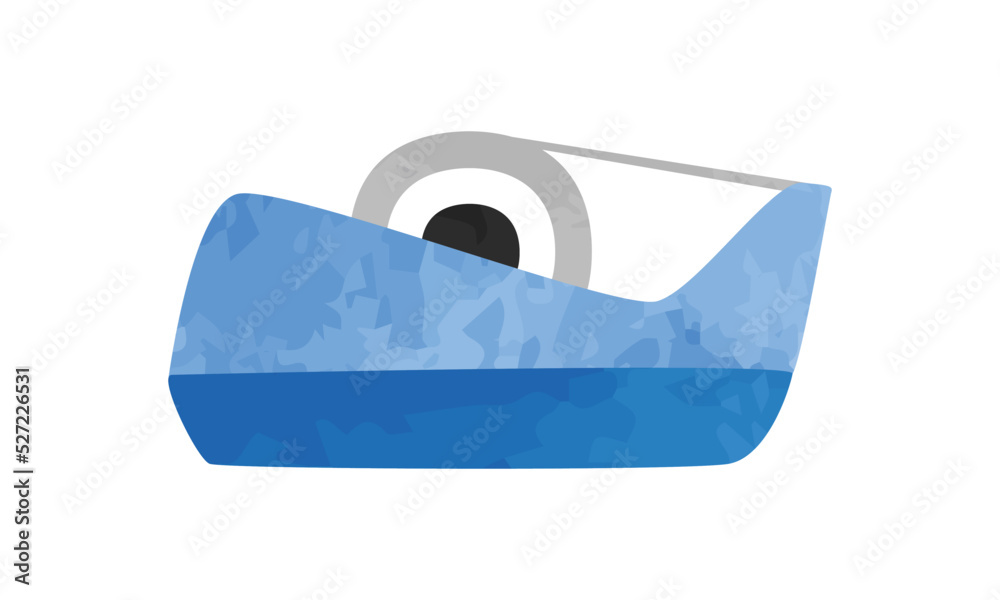 Tape and tape dispenser clipart. Blue plastic tape dispenser watercolor