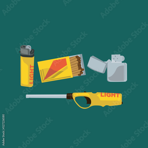 Cartoon set of matches