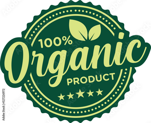 Fotografía 100 percent organic label sticker badge Vector png
