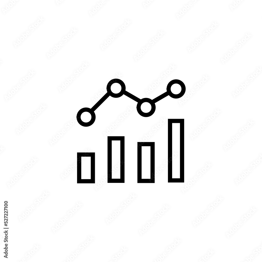 Growth chart line icon isolated on white background Growth chart line icon isolated on white background