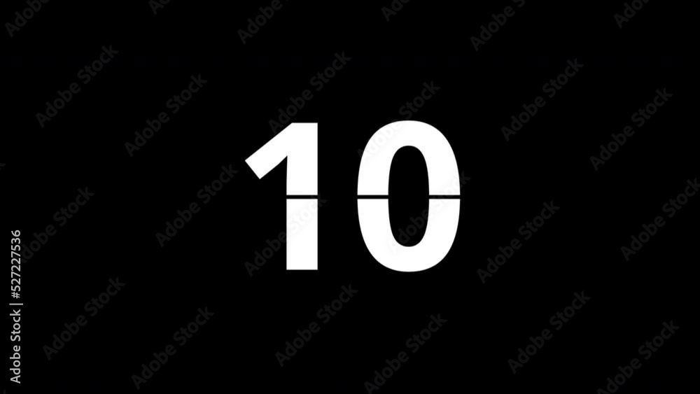 Flip-up 15 second chronometer. White numbers on black background. Countdown.