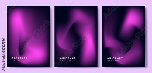 Wallpaper Mural Minimalist purple gradient cover backgrounds vector set with modern liquid color. Modern wallpaper design for presentation, posters, cover, website and banner Torontodigital.ca