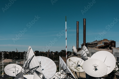 satellite dishes near harbour in Sydney photo
