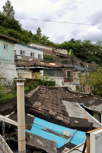 South korean old hillside village