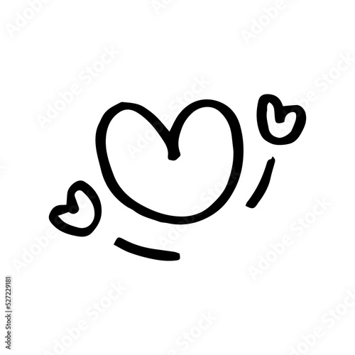 Vector black hand drawn heart icon.