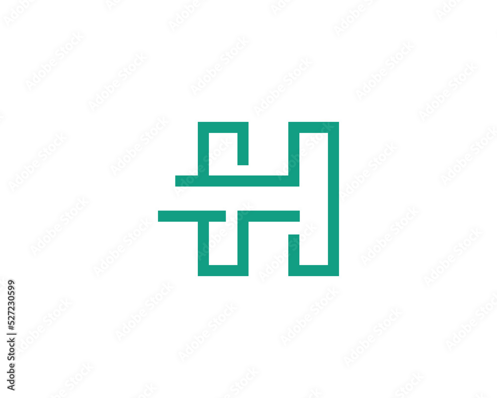Simple letter H logo design template on white background. Suitable for branding logo and etc. Simple letter H logo design template on white background. Suitable for branding logo and etc.