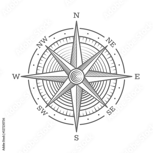 Compass rose design style vintage 