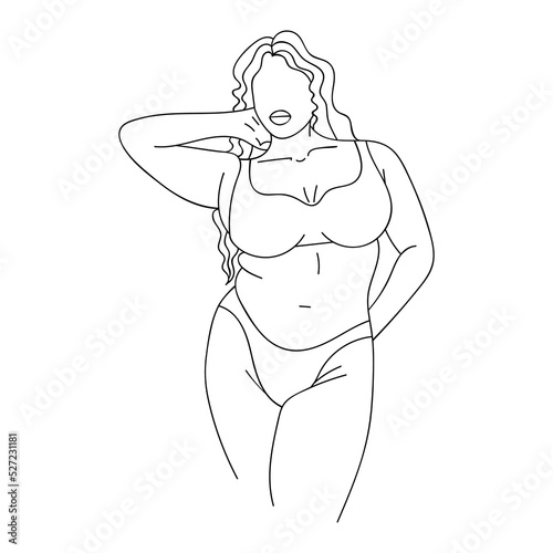 Plus size curvy Women in bikini.