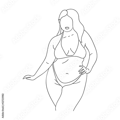 Plus size curvy Women in bikini.