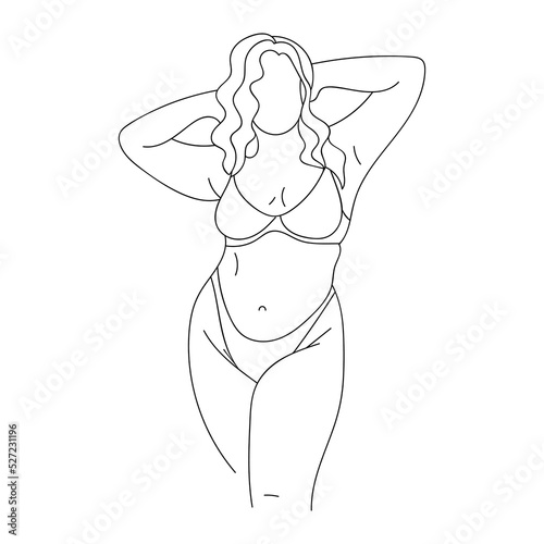 Plus size curvy Women in bikini.