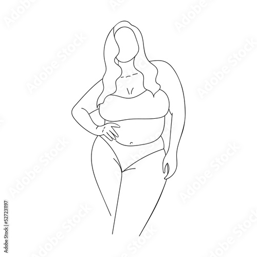 Plus size curvy Women in bikini.