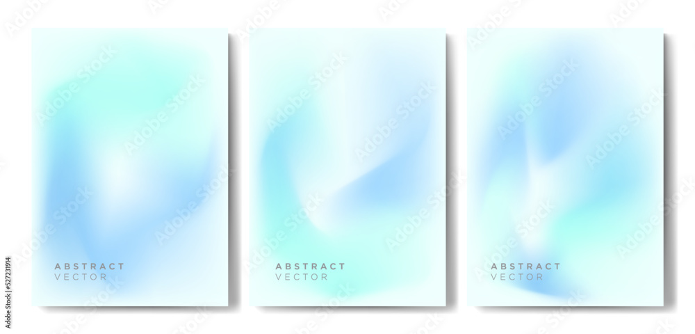 Fluid gradient cover backgrounds vector set with modern abstract blurred light color Modern wallpaper design for presentation, posters, cover, website and banner