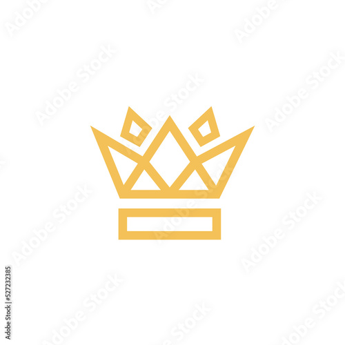 king queen crown with eagle face outline line art logo design