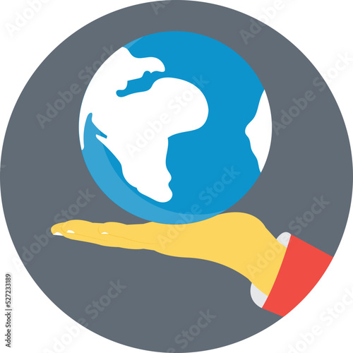 Hand Globe Vector Icon