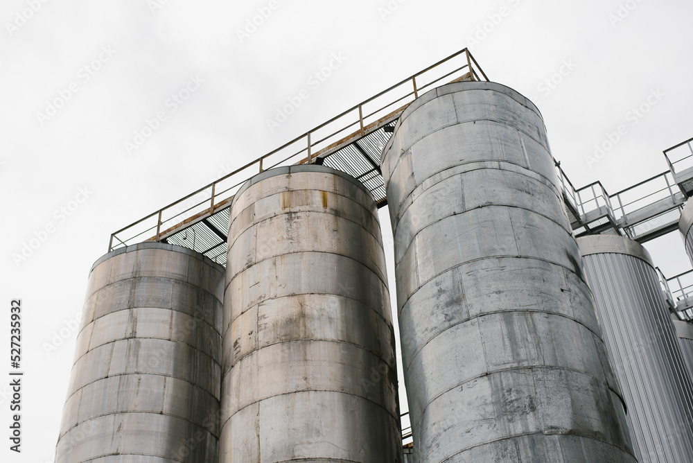 Silo, containers or tanks for malt storage at the brewery Silo, containers or tanks for malt storage at the brewery