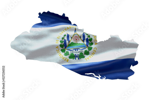 El Salvador map outline icon. PNG alpha channel. Country with national flag