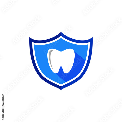 Dental Combination With Shield,Minimalist Elegant Logo Design