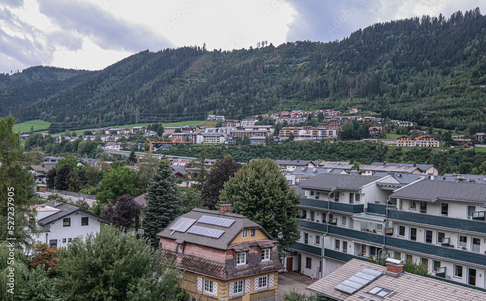 Fototapeta premium View of the Town of Schladming, a major tourist attraction, located in Styria, Austria