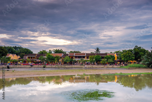 view of Hoi An ancient town, UNESCO world heritage, at Quang Nam province. Vietnam. Hoi An is one of the most popular destinations in Vietnam. Travel concept.