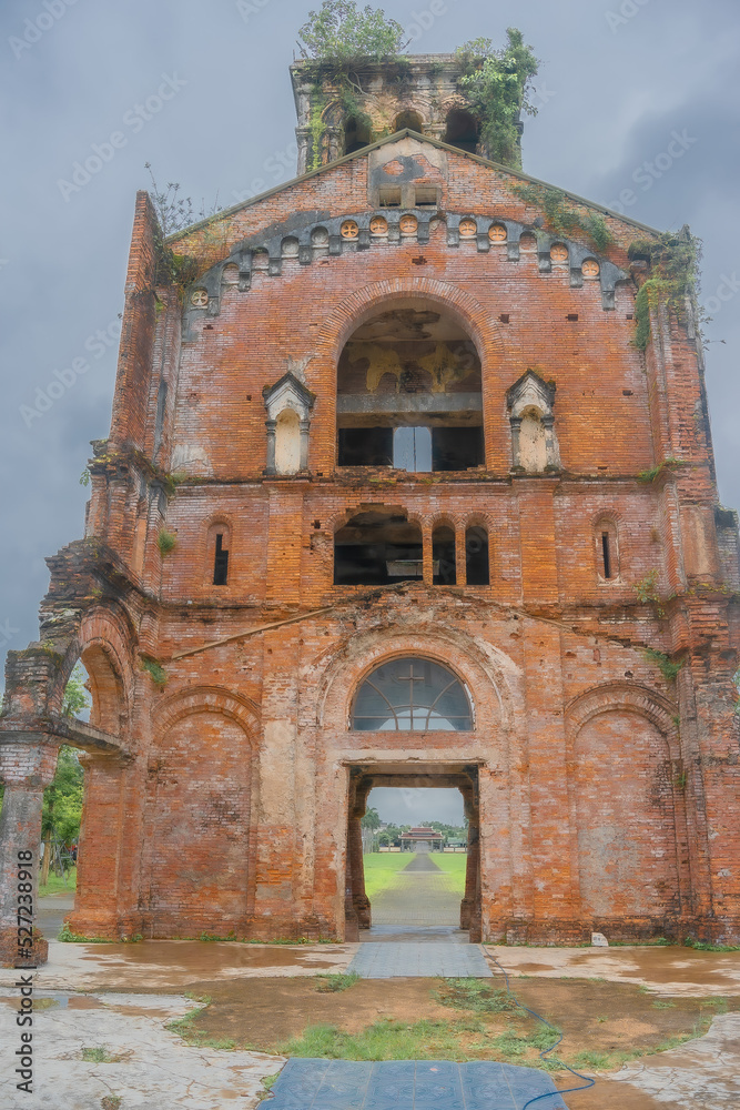 An ancient church at La Vang Holy Sanctuary, It is the site of the Minor Basilica of Our Lady of La Vang, Quang Tri, Vietnam.