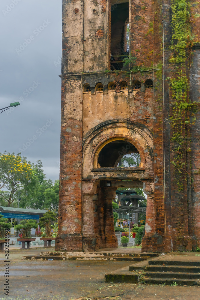 Naklejka premium An ancient church at La Vang Holy Sanctuary, It is the site of the Minor Basilica of Our Lady of La Vang, Quang Tri, Vietnam.